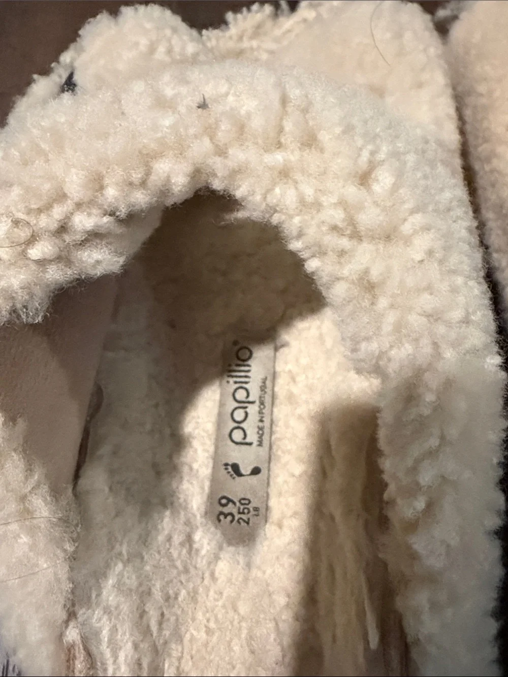 Birkenstock Cream Sherpa Double-Strap Slide Sandals